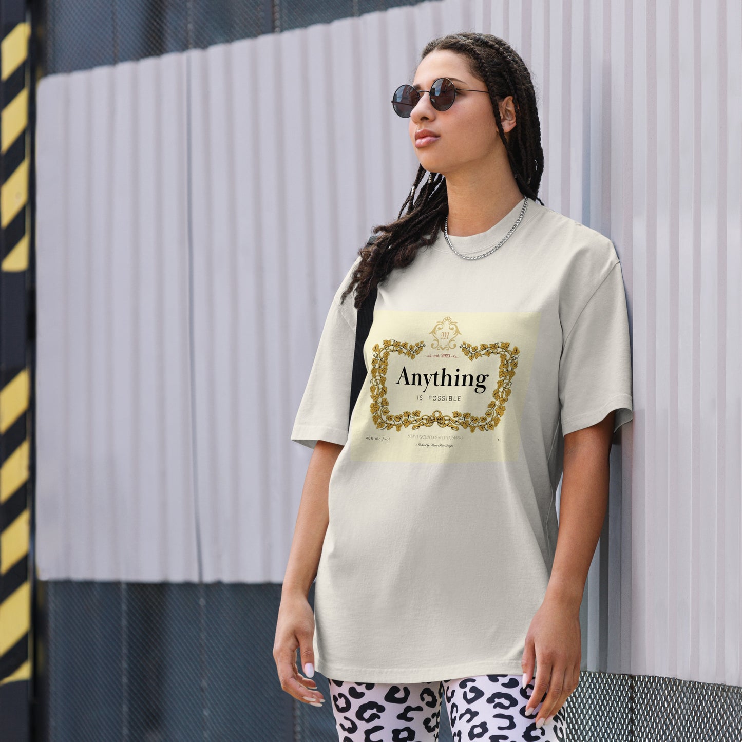 Anything is Possible Oversized faded t-shirt