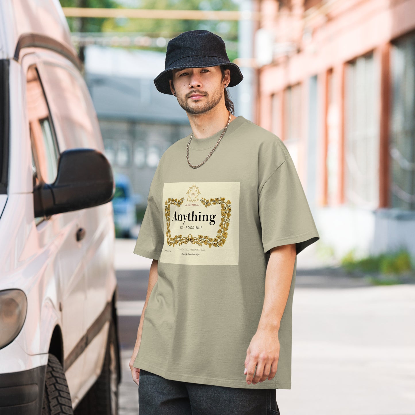 Anything is Possible Oversized faded t-shirt